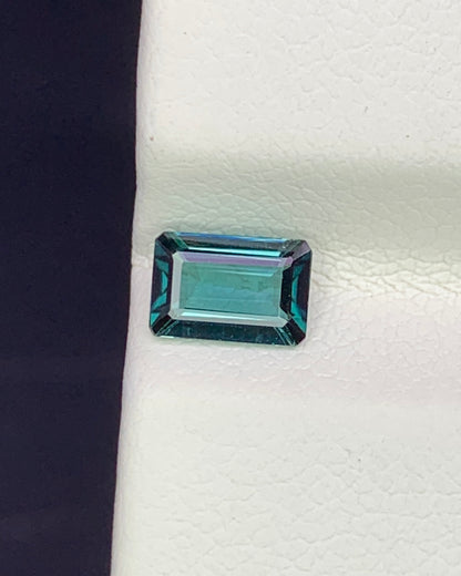 Natural Indicolite Tourmaline 0.52 Carat 6x4 MM Octagon Shape Faceted Gemstone