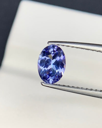 Natural Purple Tanzanite 0.73 Carat 7x5 MM Oval Shape Faceted Gemstone 