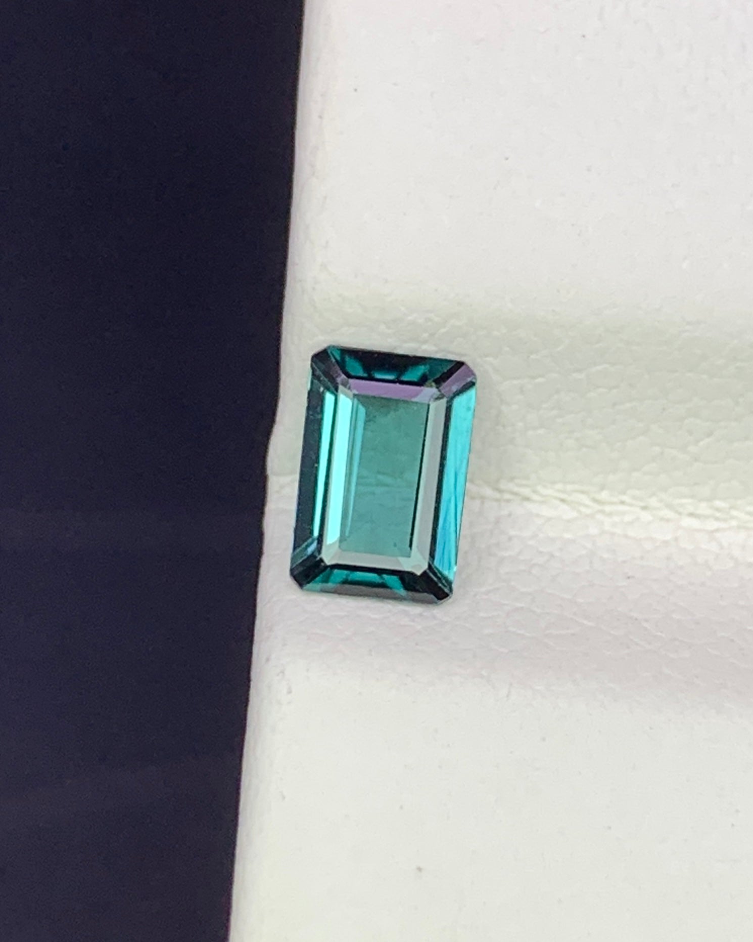 Natural Indicolite Tourmaline 0.52 Carat 6x4 MM Octagon Shape Faceted Gemstone