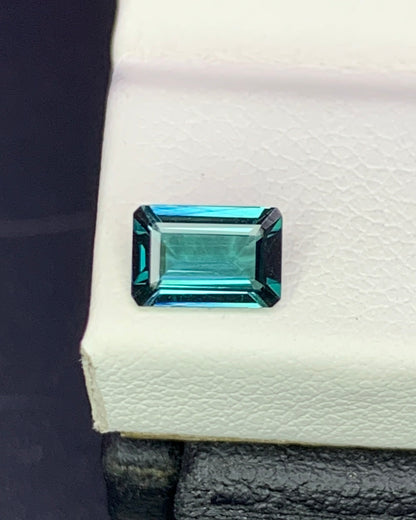 Natural Indicolite Tourmaline 0.52 Carat 6x4 MM Octagon Shape Faceted Gemstone
