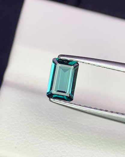 Natural Indicolite Tourmaline 0.52 Carat 6x4 MM Octagon Shape Faceted Gemstone