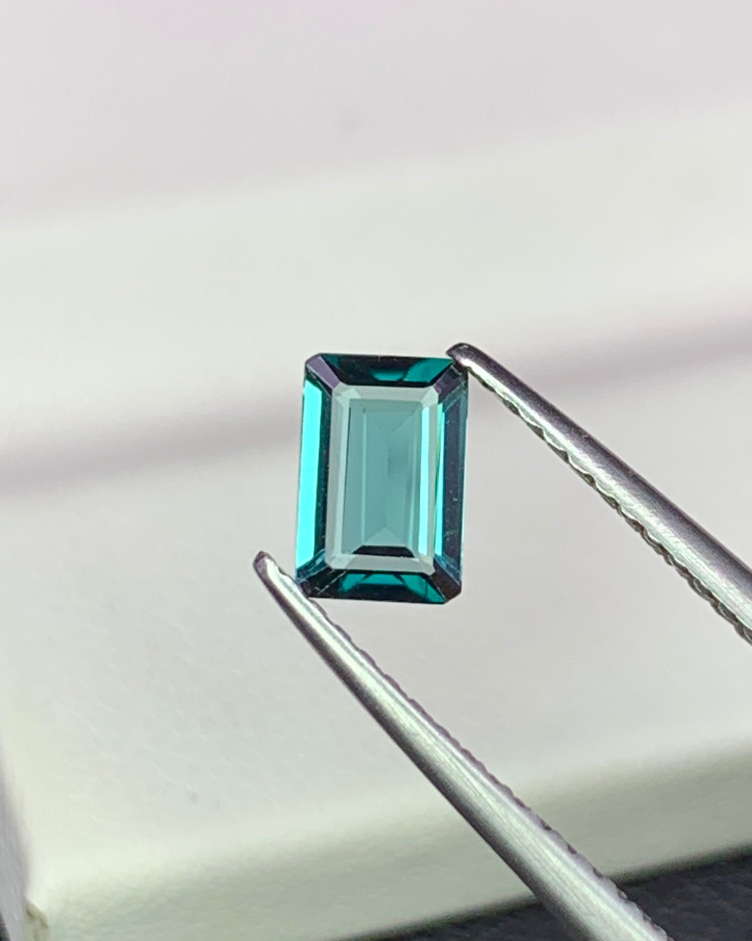 Natural Indicolite Tourmaline 0.52 Carat 6x4 MM Octagon Shape Faceted Gemstone