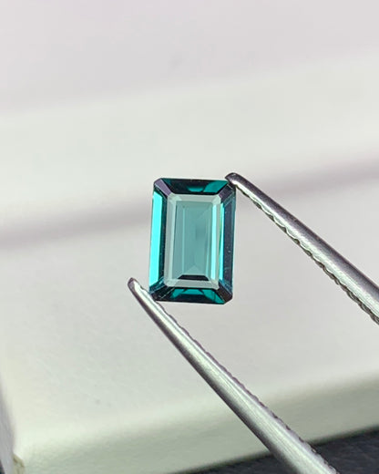 Natural Indicolite Tourmaline 0.52 Carat 6x4 MM Octagon Shape Faceted Gemstone