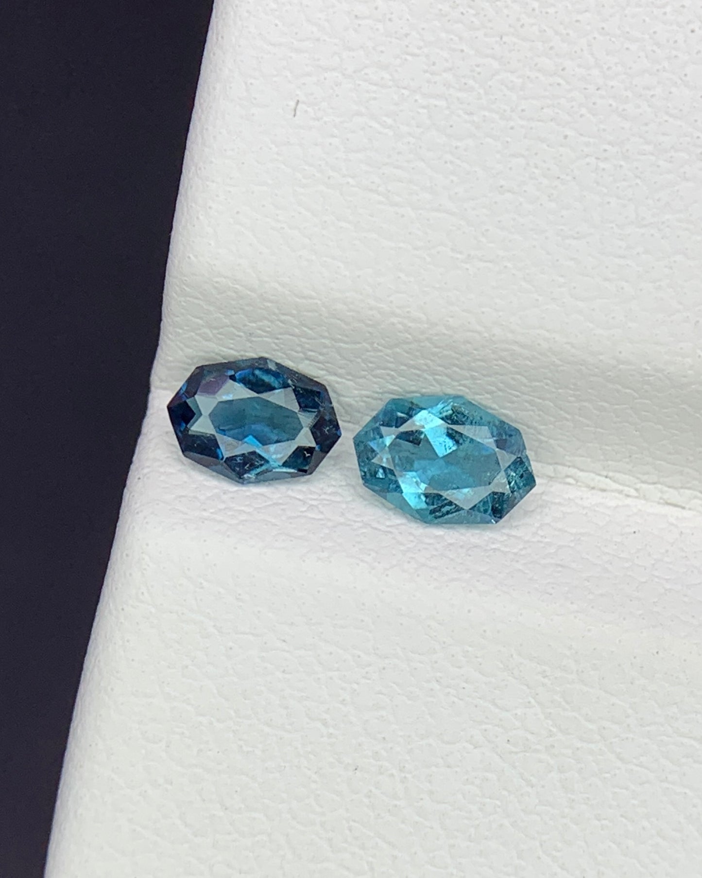 Natural Indicolite Tourmaline Lot 0.54 Carat 5.5x3.9/5.2x3.8 MM Fancy Shape Faceted Gemstone 2 Piece Lot
