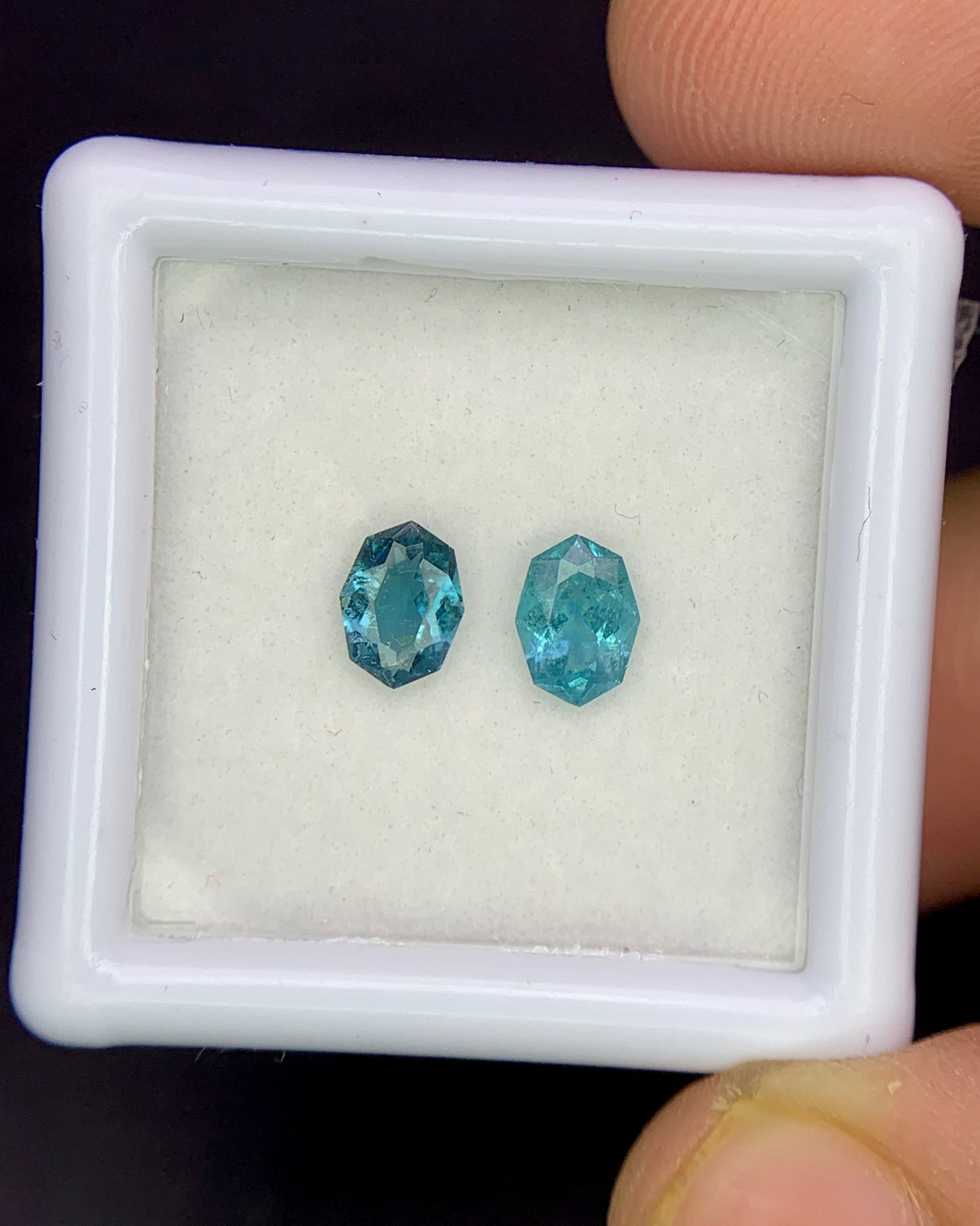 Natural Indicolite Tourmaline Lot 0.72 Carat 5.7x4.2/5.8x4.2 MM Fancy Shape Faceted Gemstone 2 Piece Lot 