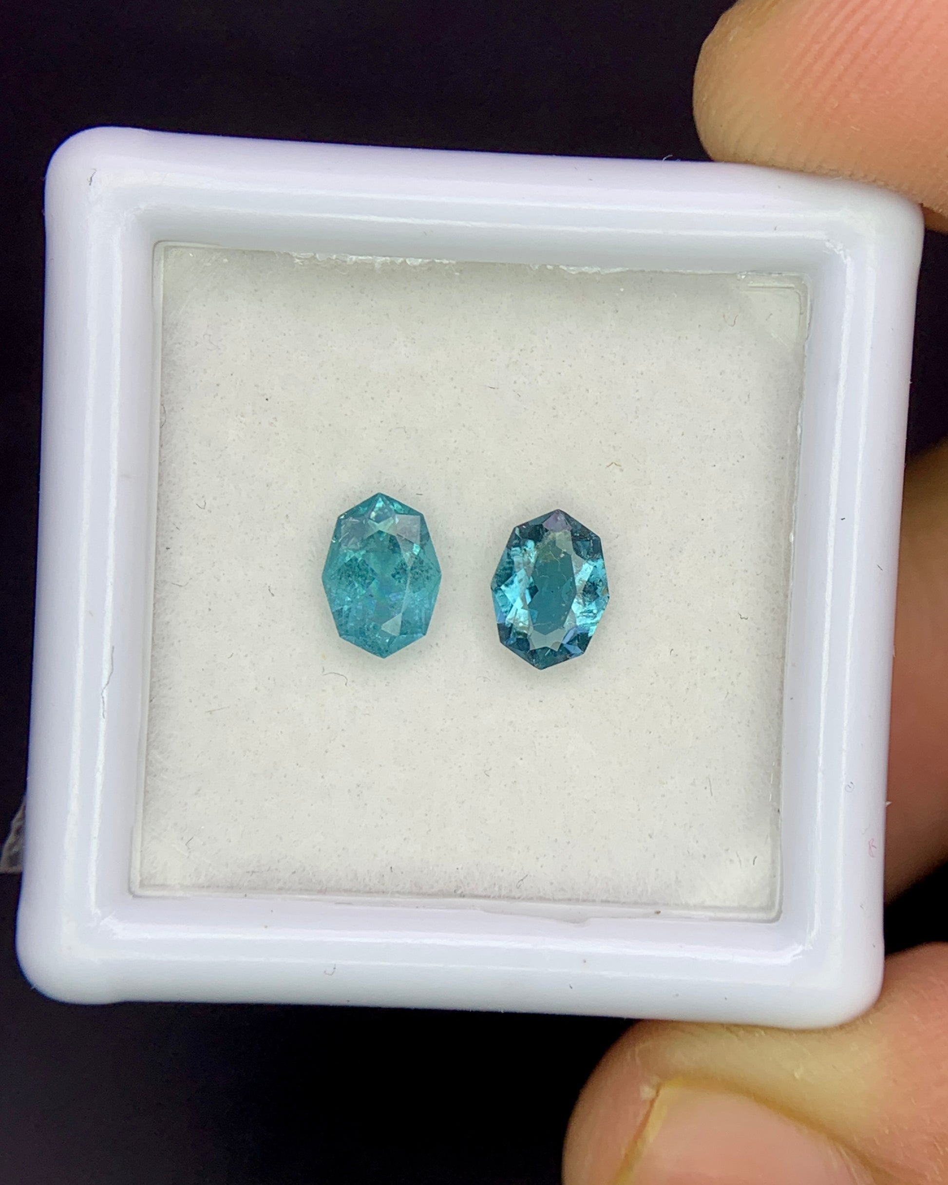 Natural Indicolite Tourmaline Lot 0.72 Carat 5.7x4.2/5.8x4.2 MM Fancy Shape Faceted Gemstone 2 Piece Lot 