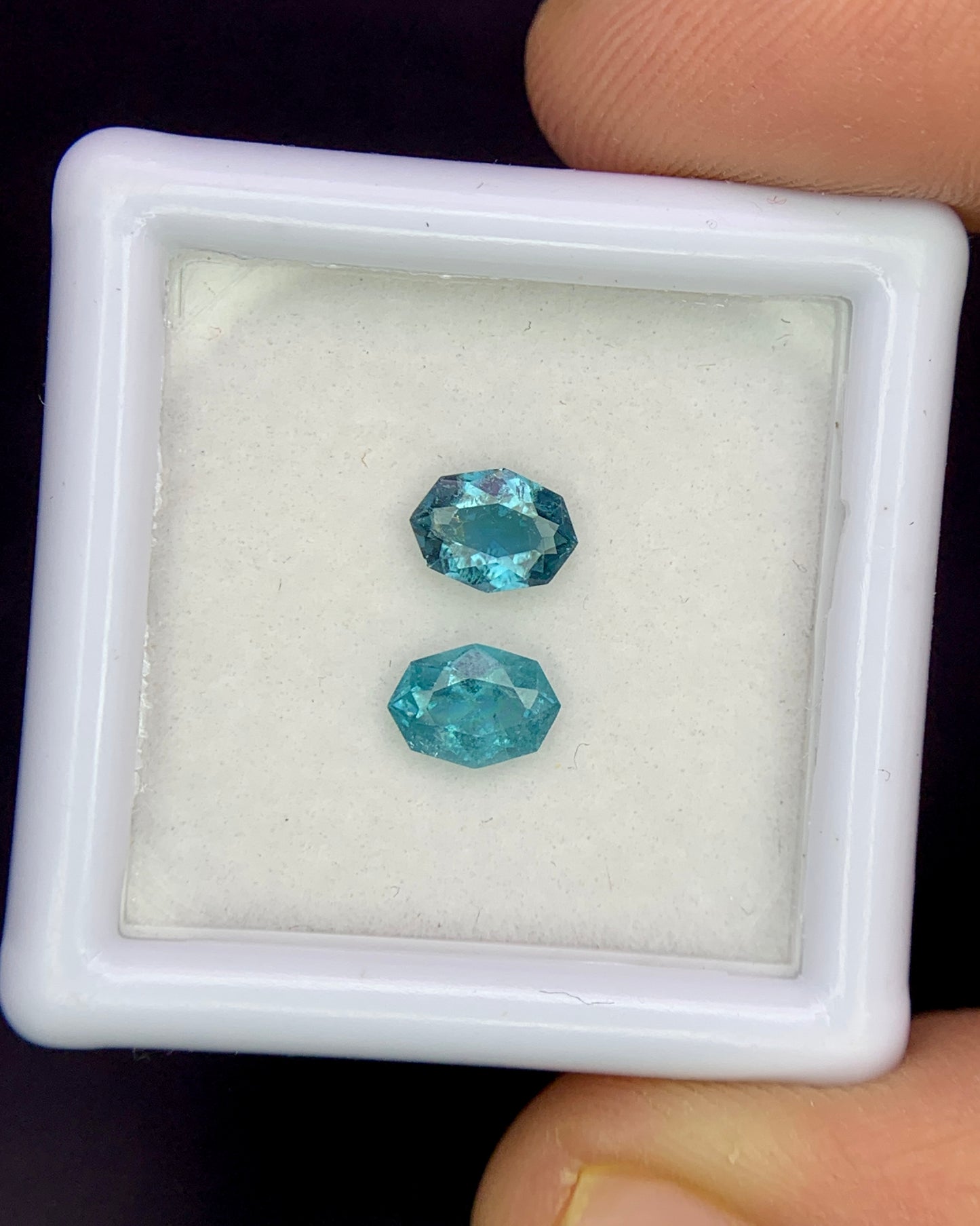 Natural Indicolite Tourmaline Lot 0.72 Carat 5.7x4.2/5.8x4.2 MM Fancy Shape Faceted Gemstone 2 Piece Lot 
