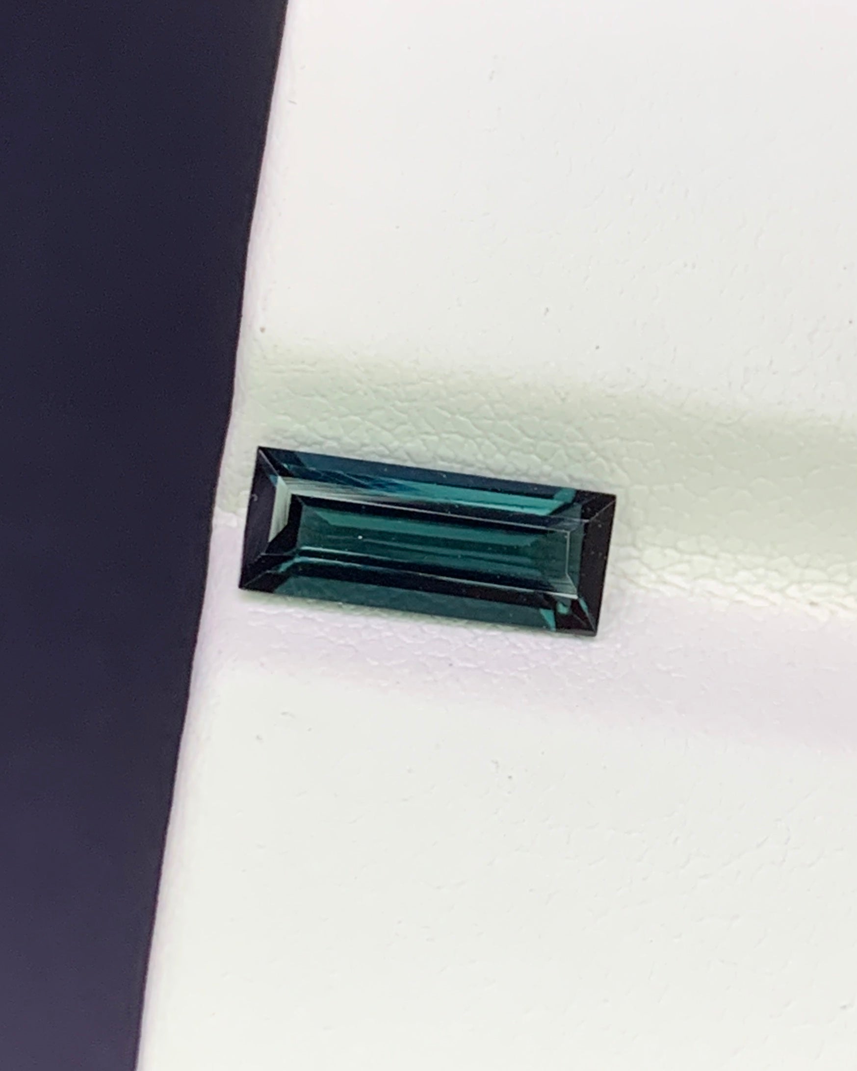 Natural Indicolite Tourmaline 1.29 Carat 10.5x4.2 MM Baguette Shape Faceted Gemstone 