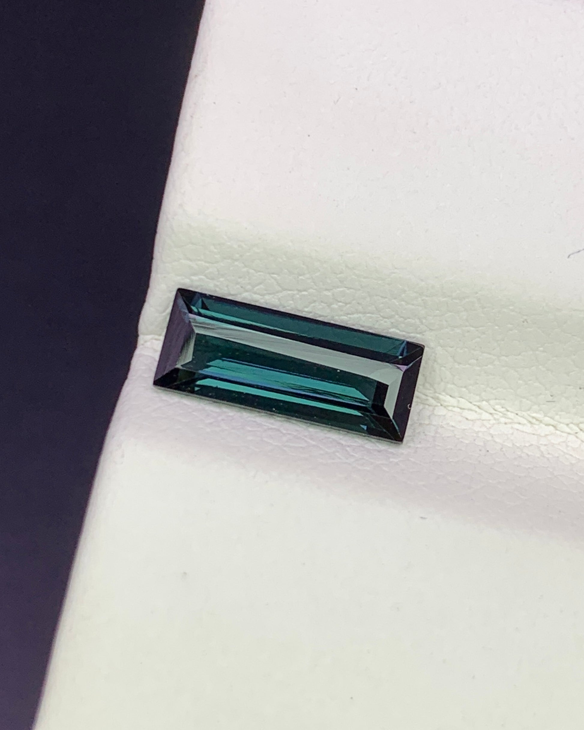 Natural Indicolite Tourmaline 1.29 Carat 10.5x4.2 MM Baguette Shape Faceted Gemstone 