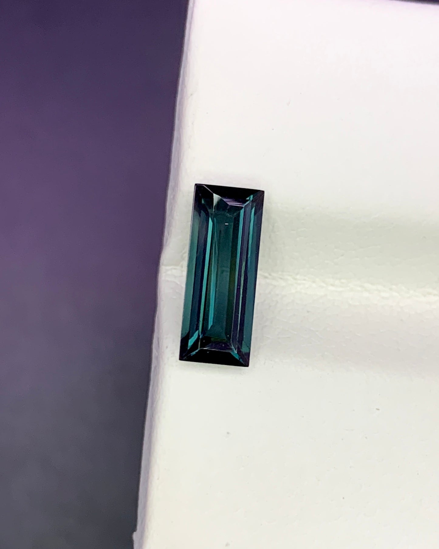 Natural Indicolite Tourmaline 1.29 Carat 10.5x4.2 MM Baguette Shape Faceted Gemstone 