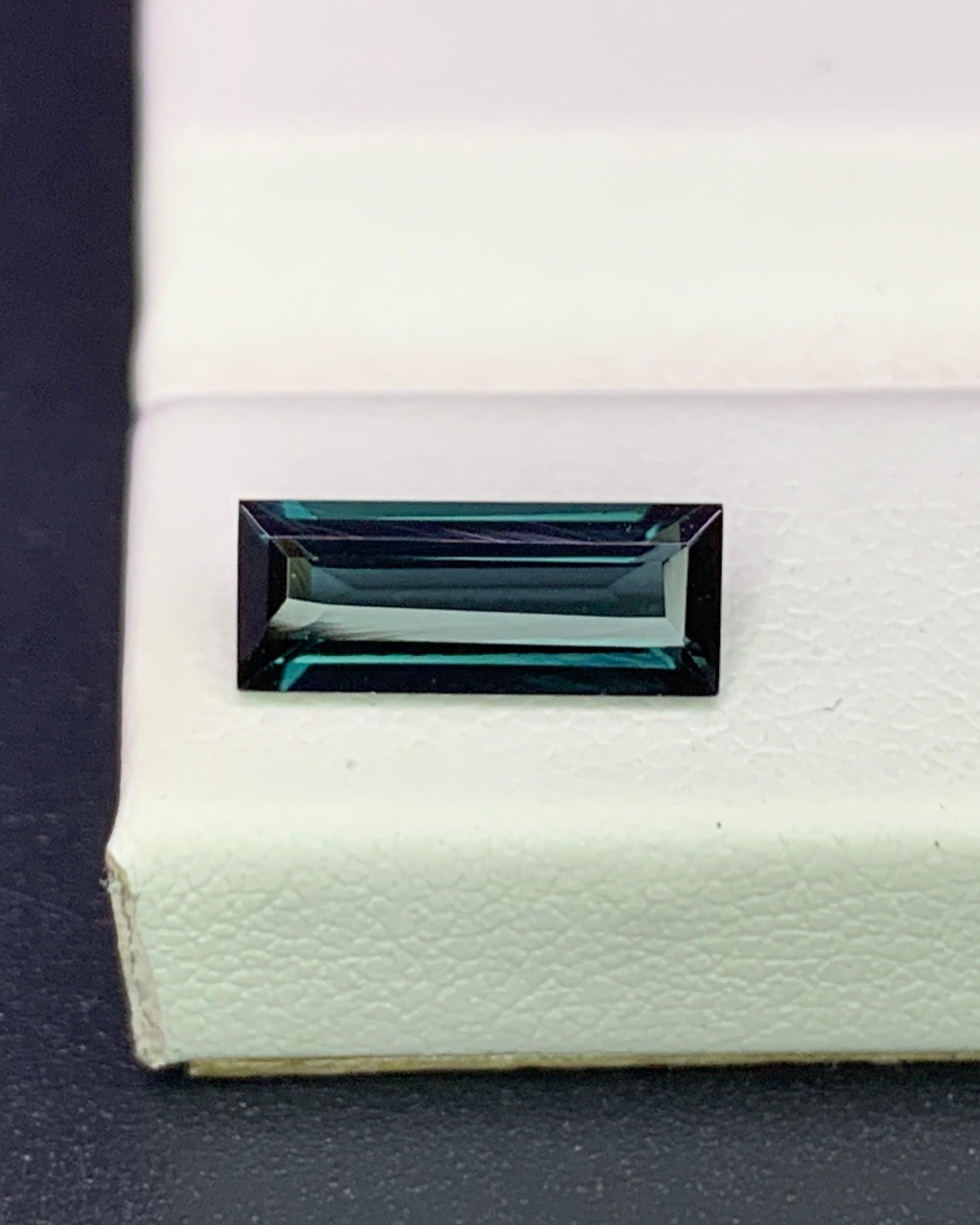 Natural Indicolite Tourmaline 1.29 Carat 10.5x4.2 MM Baguette Shape Faceted Gemstone 