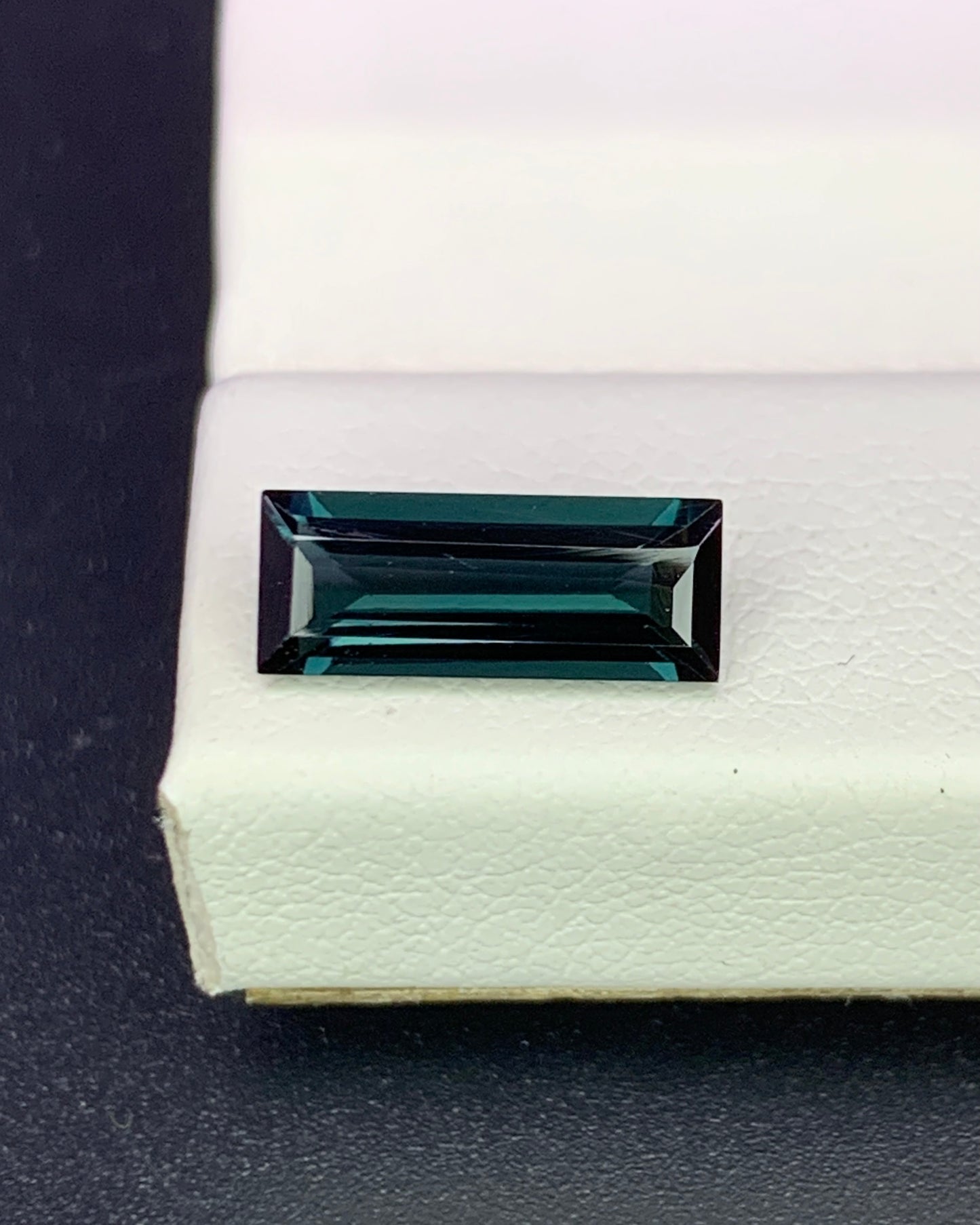 Natural Indicolite Tourmaline 1.29 Carat 10.5x4.2 MM Baguette Shape Faceted Gemstone 