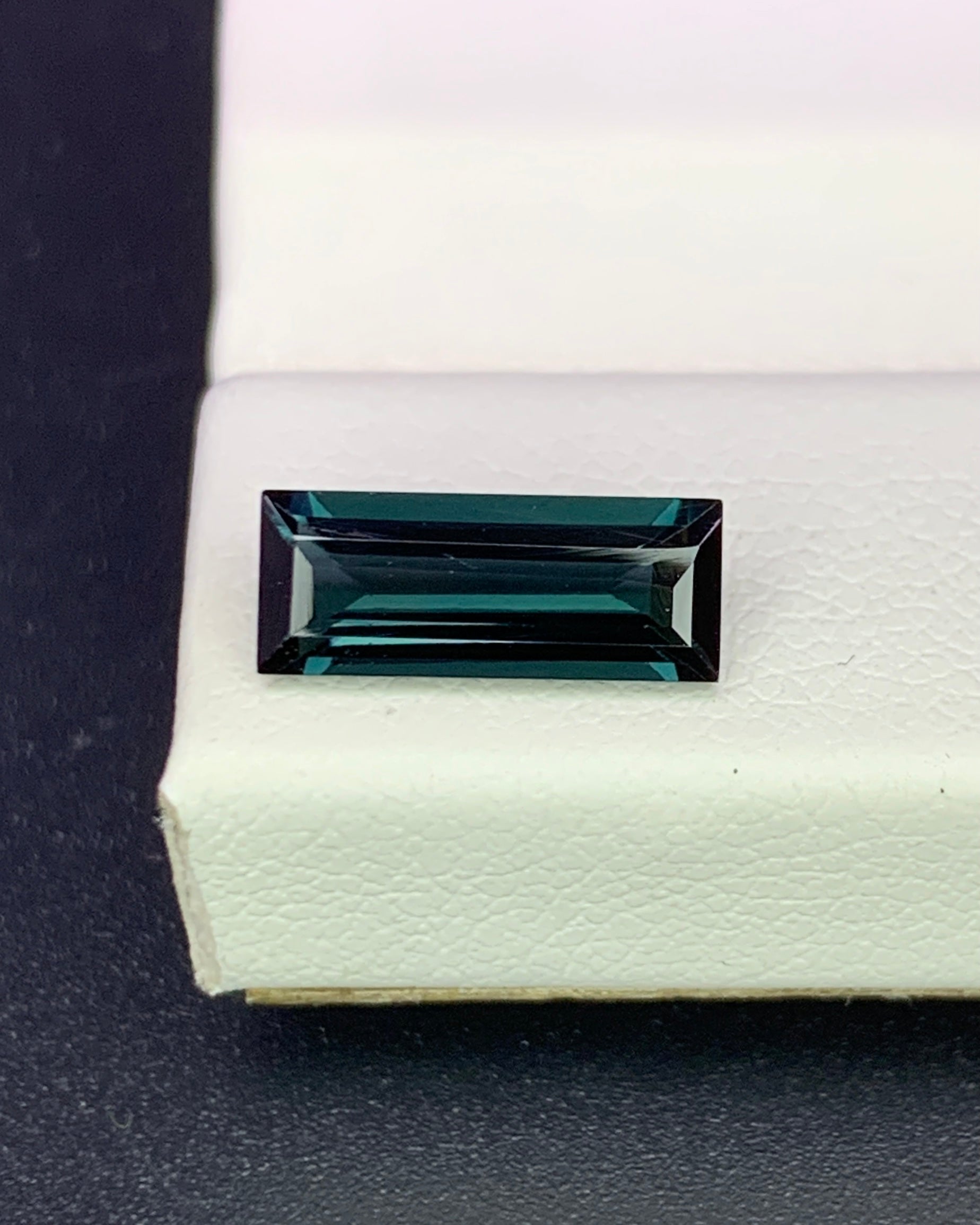Natural Indicolite Tourmaline 1.29 Carat 10.5x4.2 MM Baguette Shape Faceted Gemstone 
