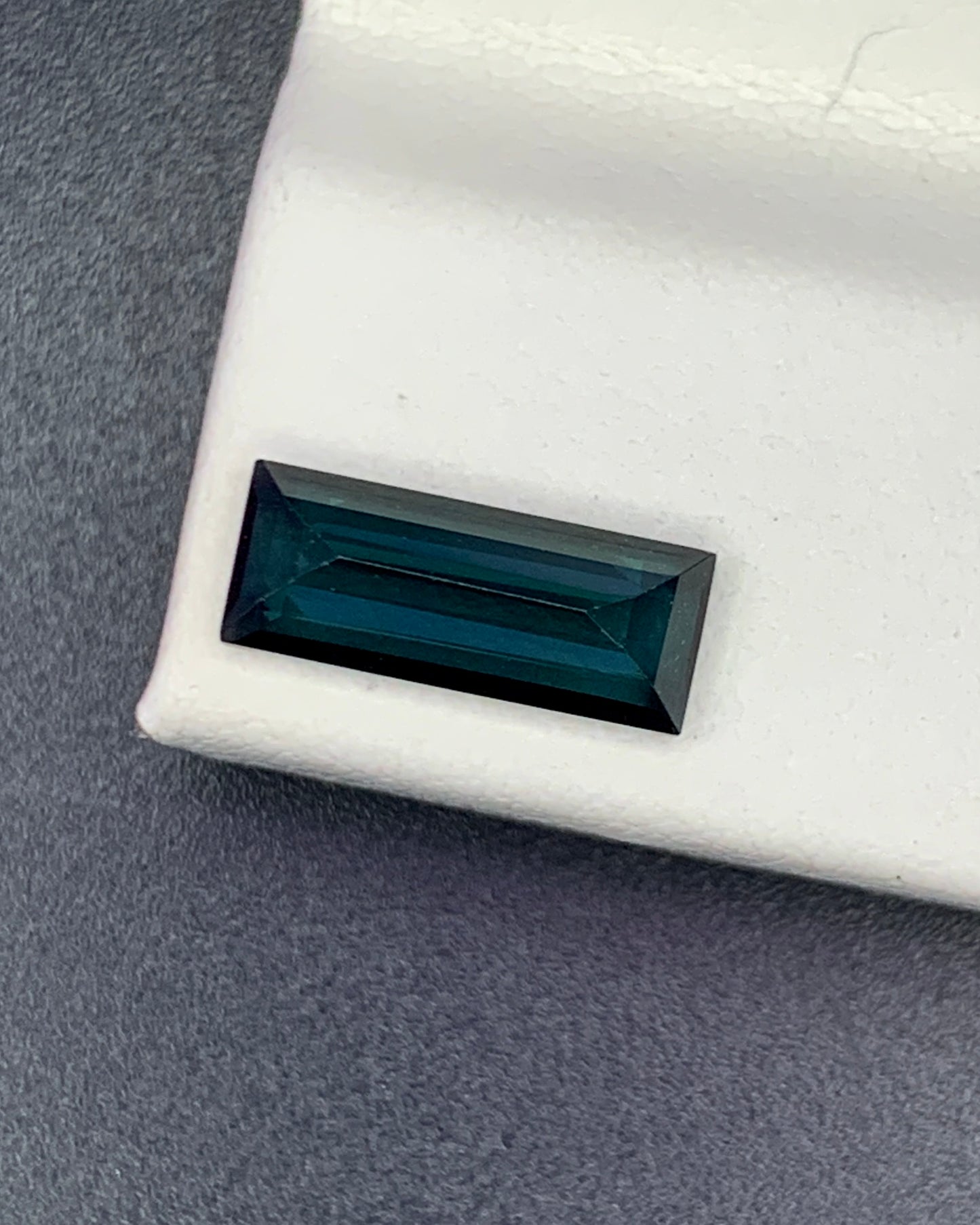 Natural Indicolite Tourmaline 1.29 Carat 10.5x4.2 MM Baguette Shape Faceted Gemstone 