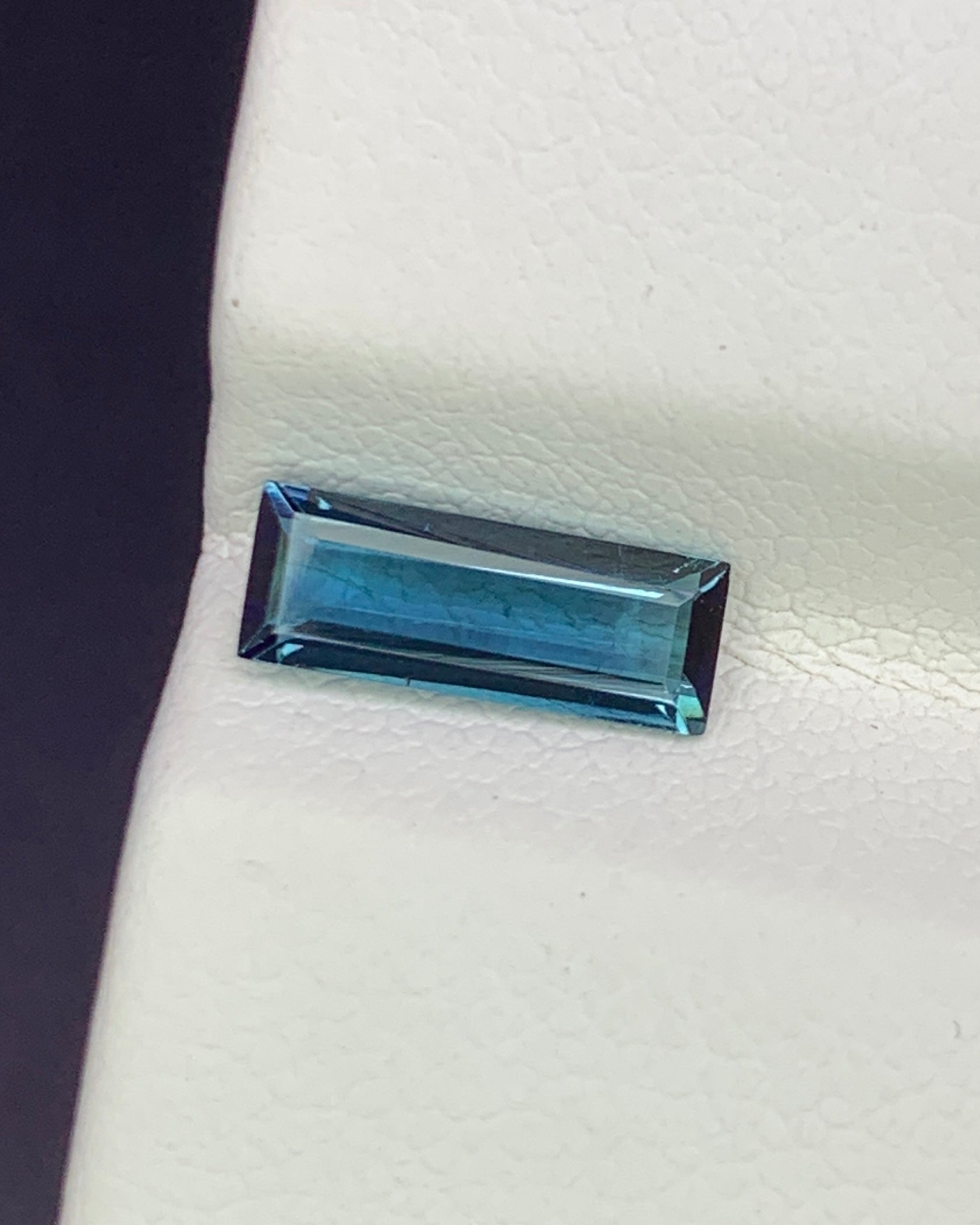 Natural Indicolite Tourmaline 0.82 Carat 9.5x3.5 MM Baguette Shape Faceted Gemstone 