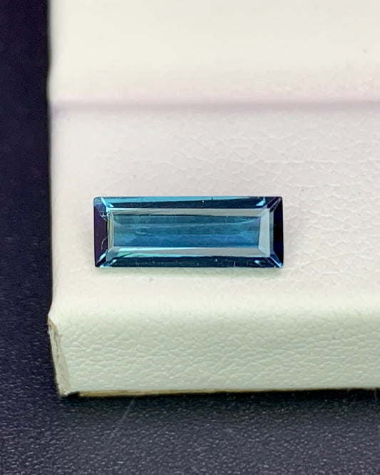 Natural Indicolite Tourmaline 0.82 Carat 9.5x3.5 MM Baguette Shape Faceted Gemstone 