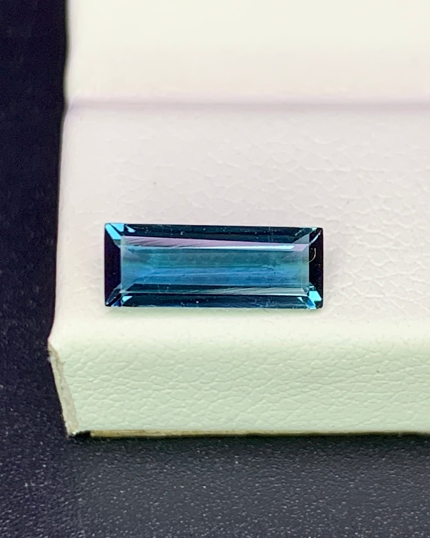 Natural Indicolite Tourmaline 0.82 Carat 9.5x3.5 MM Baguette Shape Faceted Gemstone 