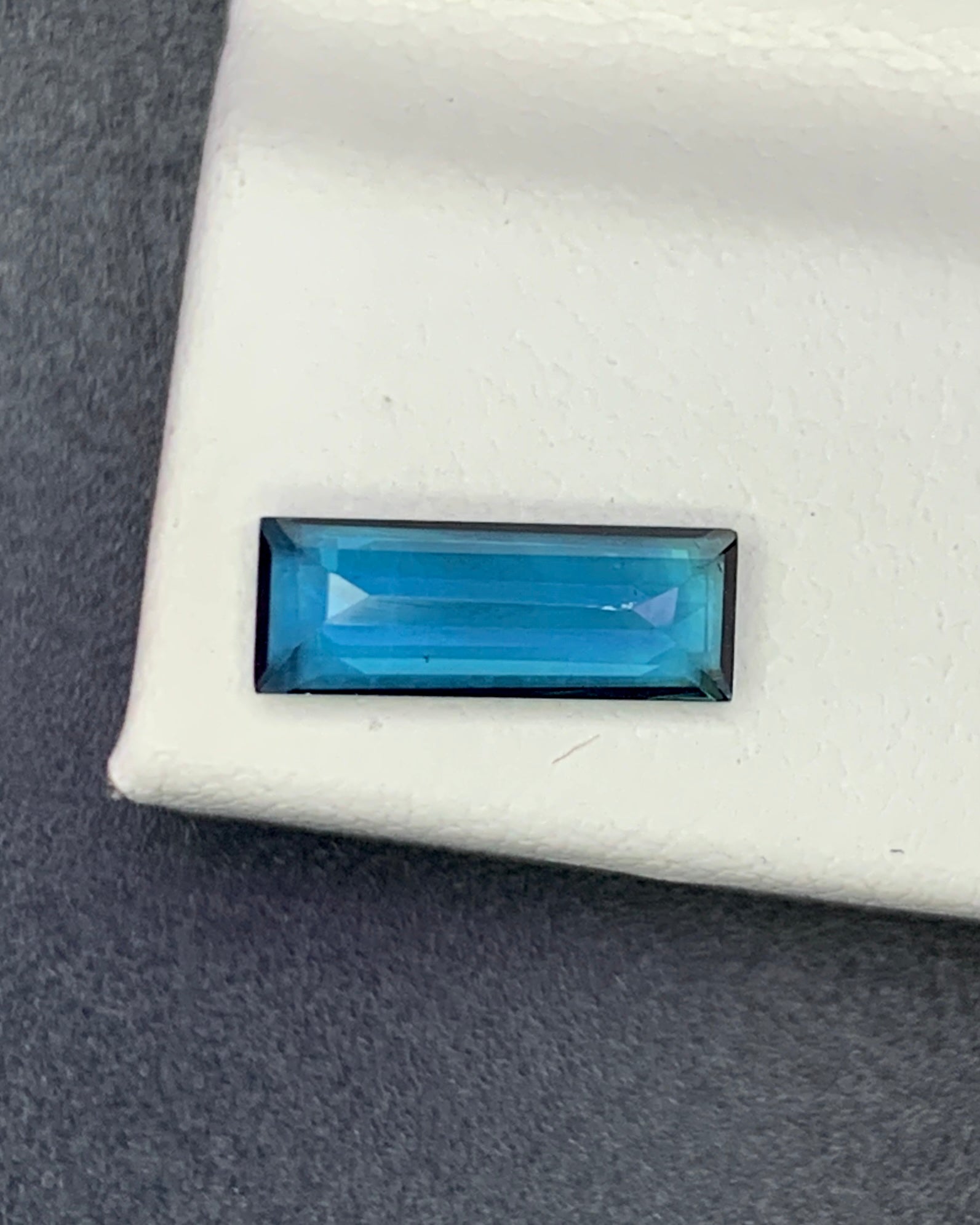 Natural Indicolite Tourmaline 0.82 Carat 9.5x3.5 MM Baguette Shape Faceted Gemstone 