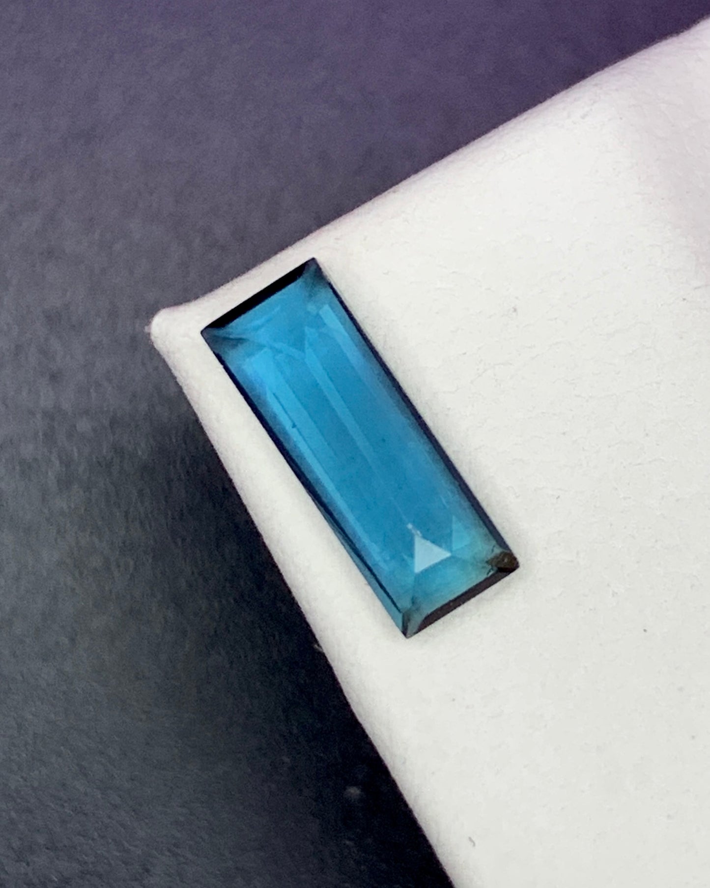 Natural Indicolite Tourmaline 0.82 Carat 9.5x3.5 MM Baguette Shape Faceted Gemstone 