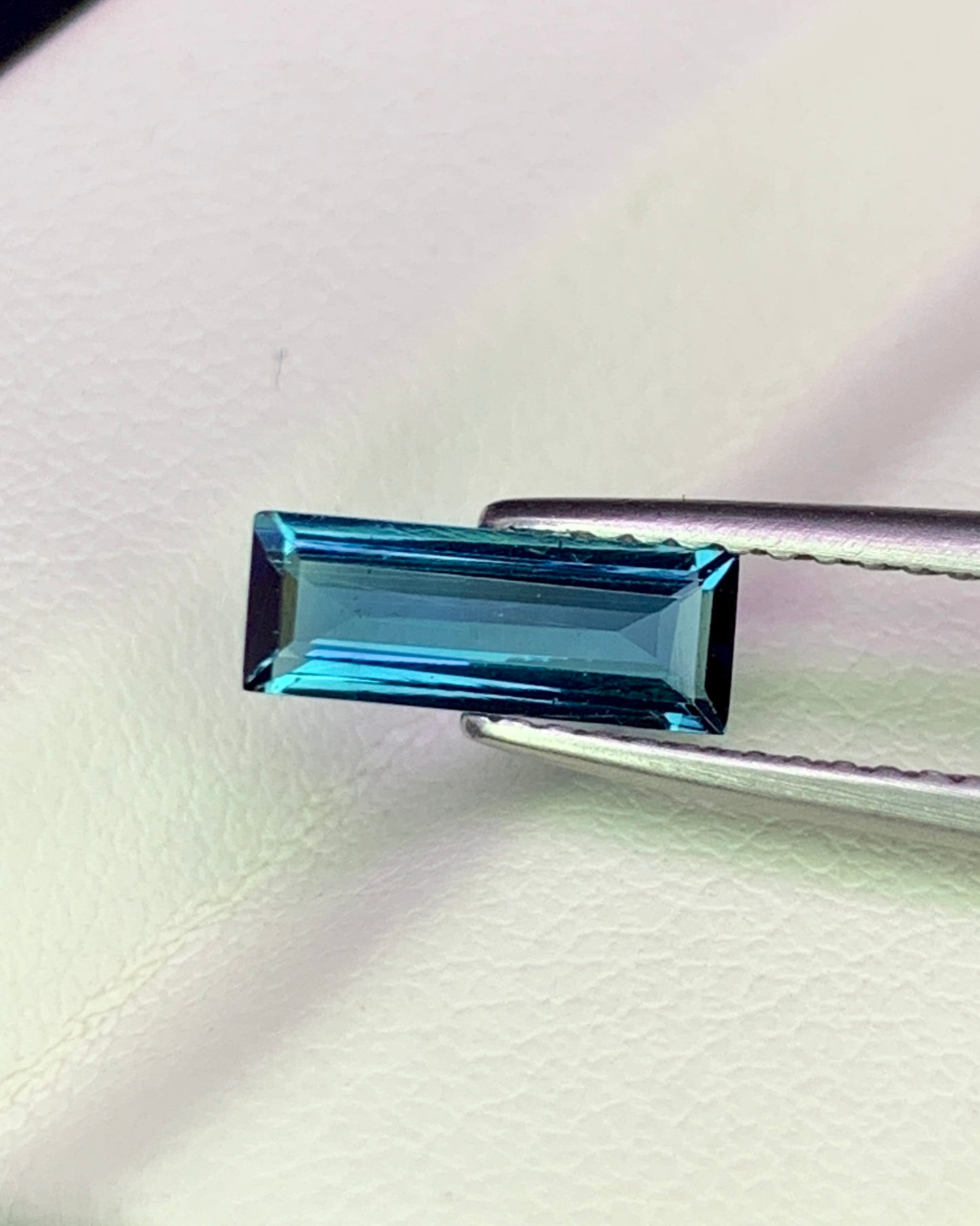 Natural Indicolite Tourmaline 0.82 Carat 9.5x3.5 MM Baguette Shape Faceted Gemstone 