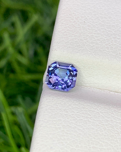 Natural Bi Color Tanzanite 0.62 Carat 5x5 MM Asscher Cut Faceted Gemstone