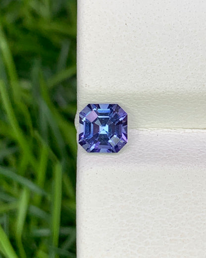 Natural Bi Color Tanzanite 0.62 Carat 5x5 MM Asscher Cut Faceted Gemstone