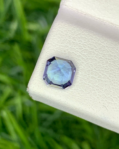 Natural Bi Color Tanzanite 0.62 Carat 5x5 MM Asscher Cut Faceted Gemstone