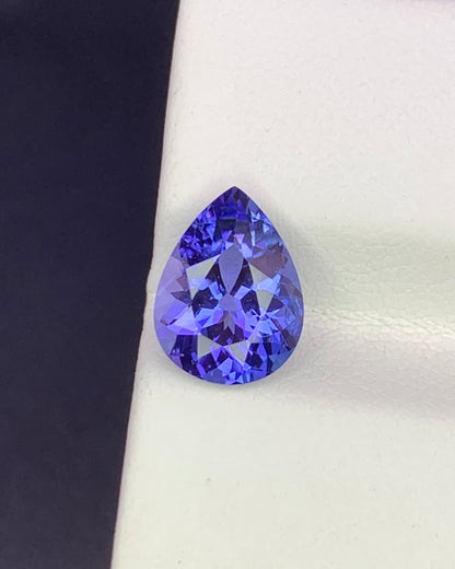 Natural Blue Tanzanite 2.44 Carat 10.1x7.6 MM Pear Shape Faceted Gemstone 
