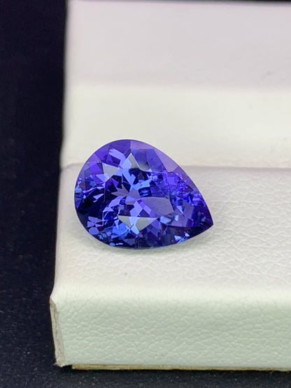 Natural Blue Tanzanite 2.44 Carat 10.1x7.6 MM Pear Shape Faceted Gemstone 