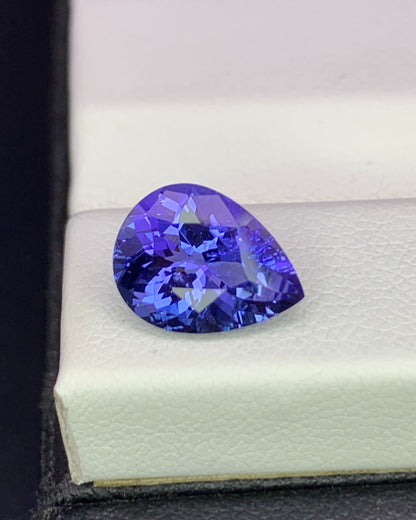 Natural Blue Tanzanite 2.44 Carat 10.1x7.6 MM Pear Shape Faceted Gemstone 