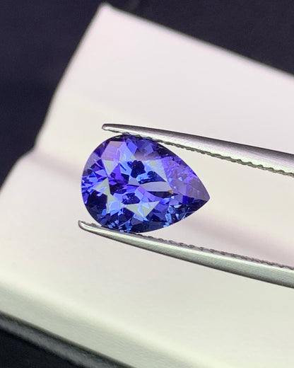 Natural Blue Tanzanite 2.44 Carat 10.1x7.6 MM Pear Shape Faceted Gemstone 