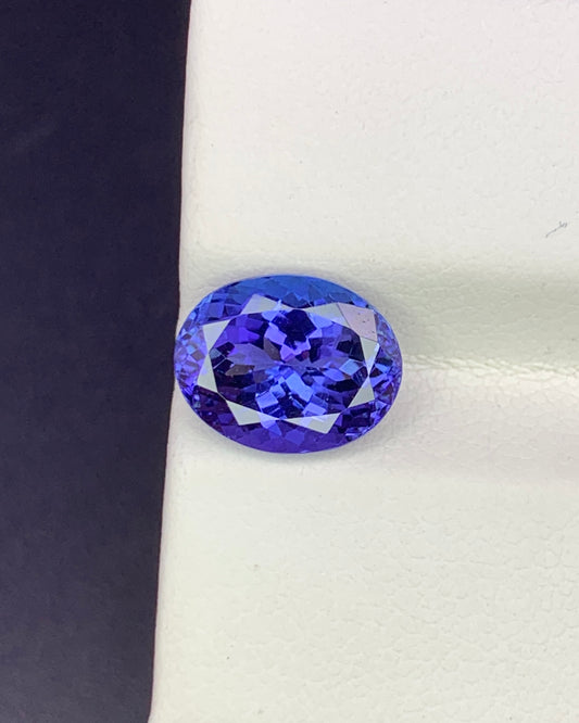 Natural Blue Tanzanite 3.23 Carat 10.2x8 MM Oval Shape Faceted Gemstone