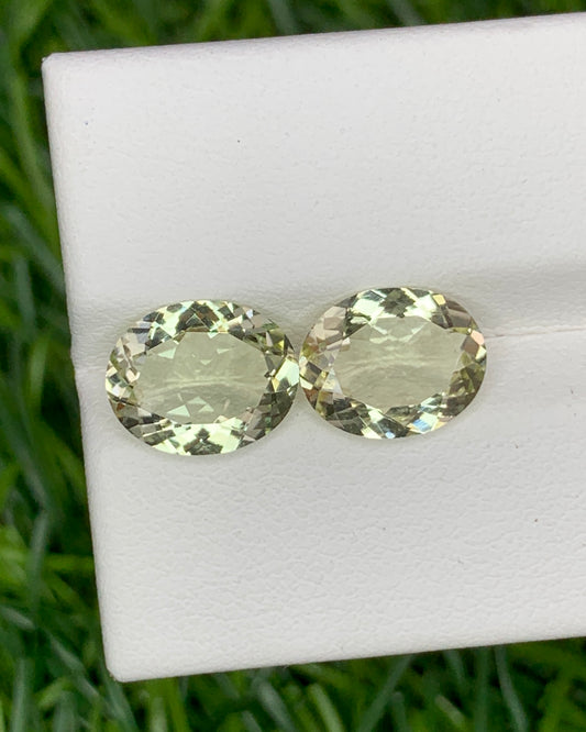 Natural Flawless Yellow Beryl Lot 3.83 Carat 10x8 MM Oval Shape Faceted Gemstone 2 Piece lot