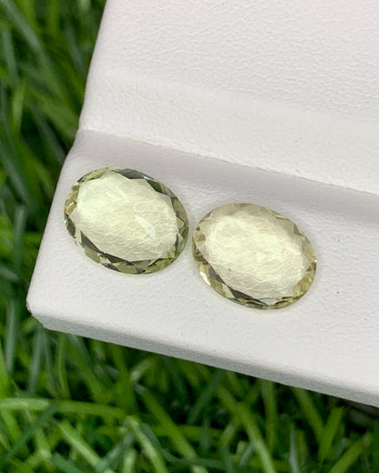 Natural Flawless Yellow Beryl Lot 3.83 Carat 10x8 MM Oval Shape Faceted Gemstone 2 Piece lot