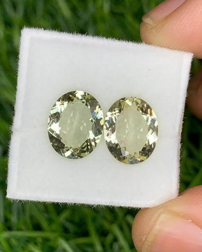 Natural Flawless Yellow Beryl Lot 3.83 Carat 10x8 MM Oval Shape Faceted Gemstone 2 Piece lot