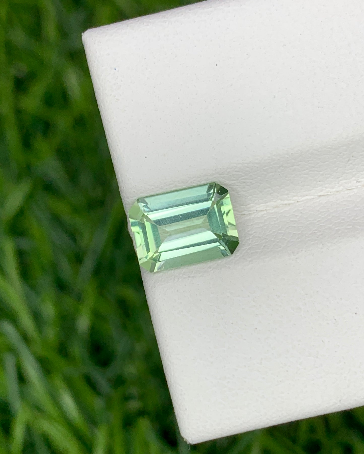 Natural Mint Green Tourmaline 1.38 Carat 8x6 MM Octagon Shape Faceted Gemstone