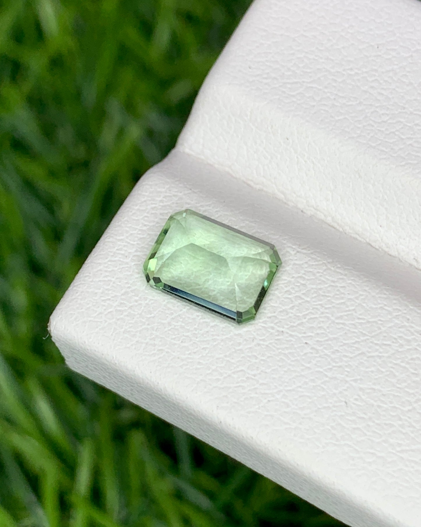 Natural Mint Green Tourmaline 1.38 Carat 8x6 MM Octagon Shape Faceted Gemstone