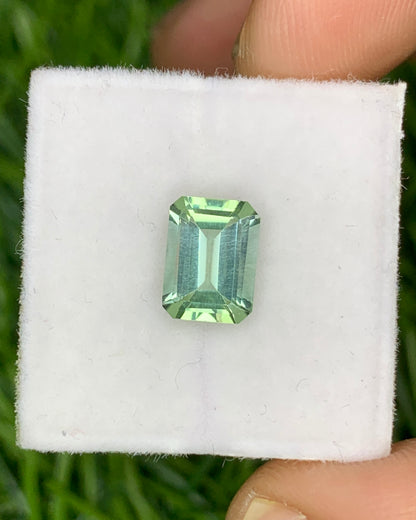 Natural Mint Green Tourmaline 1.38 Carat 8x6 MM Octagon Shape Faceted Gemstone