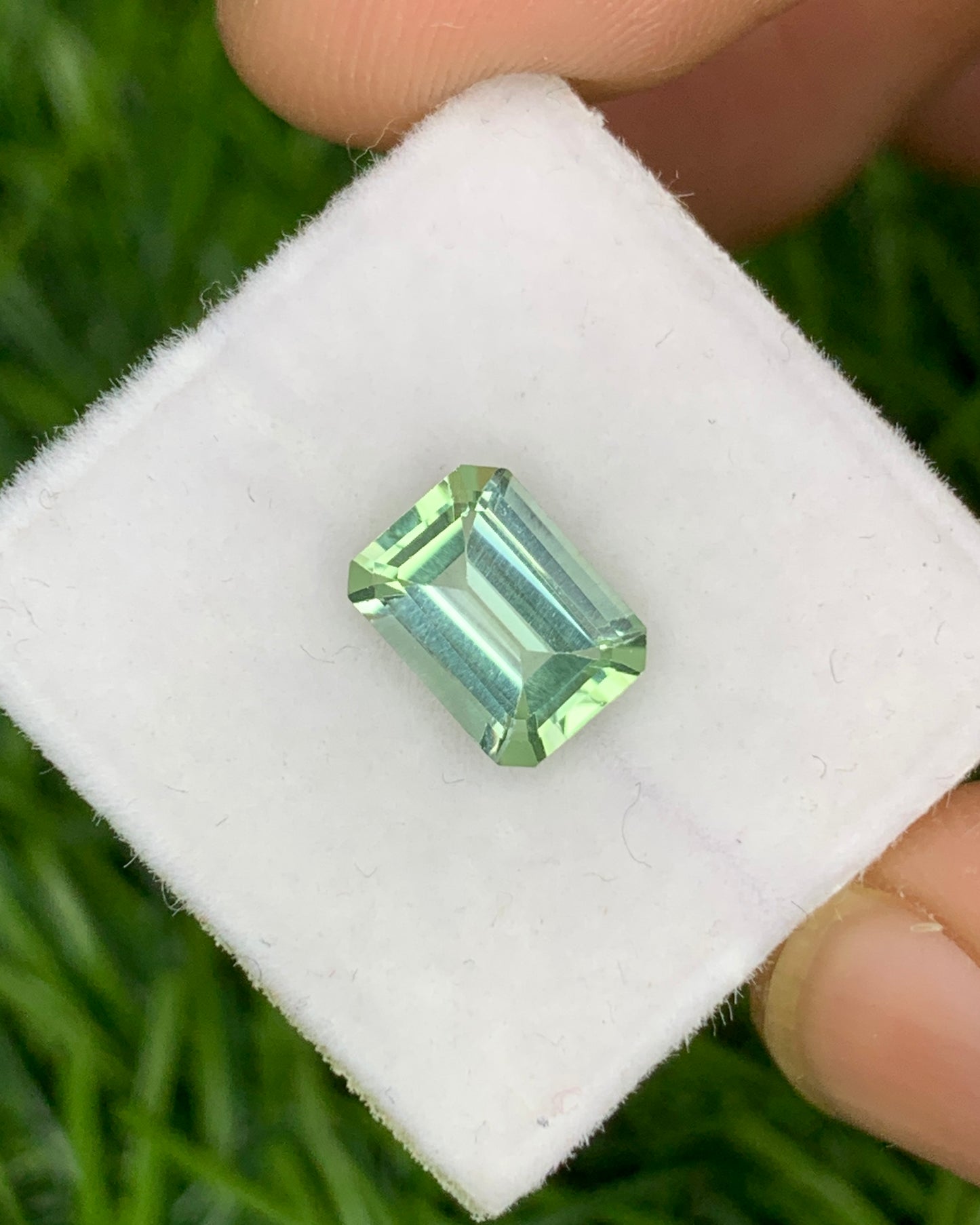 Natural Mint Green Tourmaline 1.38 Carat 8x6 MM Octagon Shape Faceted Gemstone