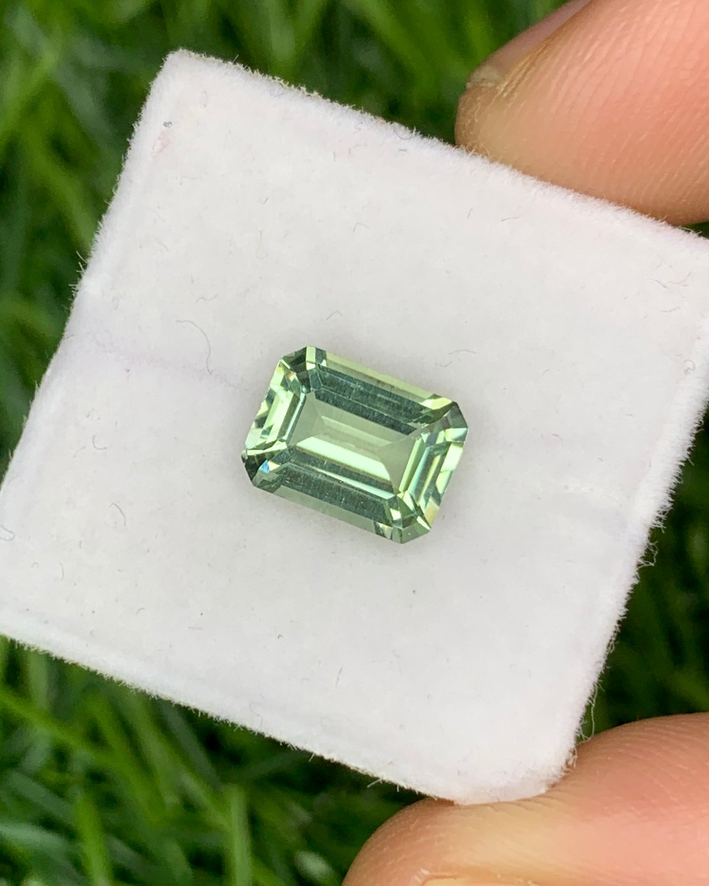 Natural Mint Green Tourmaline 1.55 Carat 8x6 MM Octagon Shape Faceted Gemstone