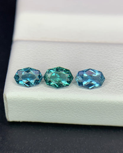 Natural Indicolite Tourmaline Lot 0.66 Carat5x3.5/4.8x3.3 MM Fancy Shape Faceted Gemstone 2 Piece Lot