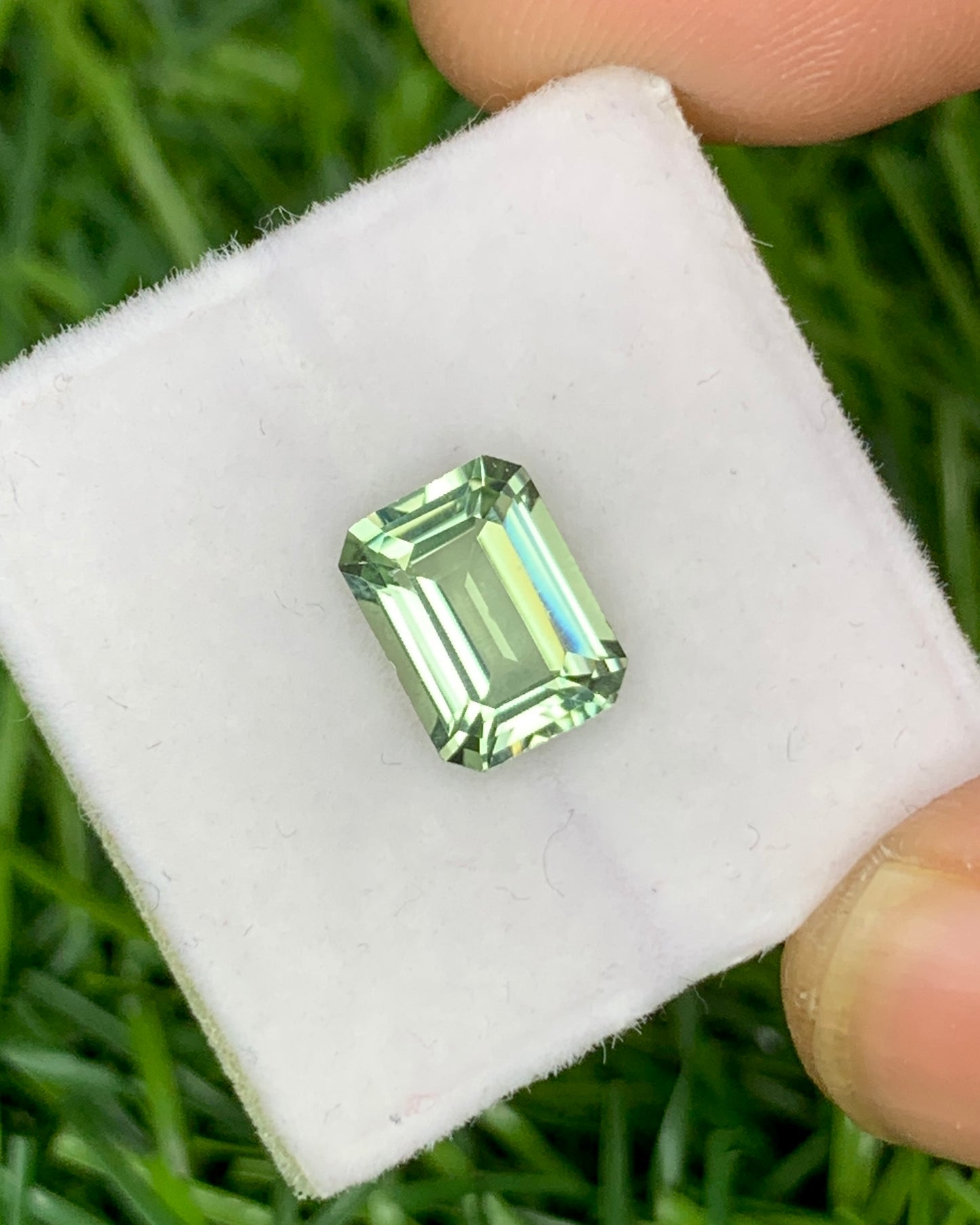 Natural Mint Green Tourmaline 1.55 Carat 8x6 MM Octagon Shape Faceted Gemstone