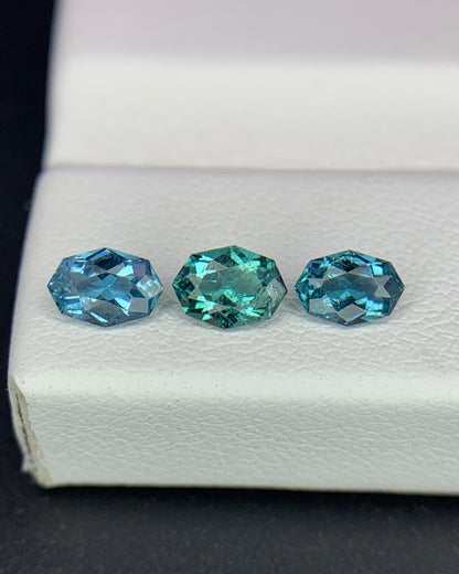 Natural Indicolite Tourmaline Lot 0.66 Carat5x3.5/4.8x3.3 MM Fancy Shape Faceted Gemstone 2 Piece Lot