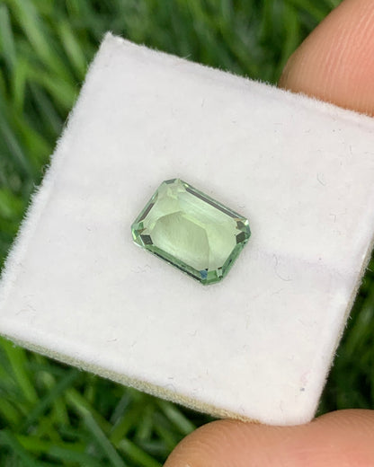 Natural Mint Green Tourmaline 1.55 Carat 8x6 MM Octagon Shape Faceted Gemstone