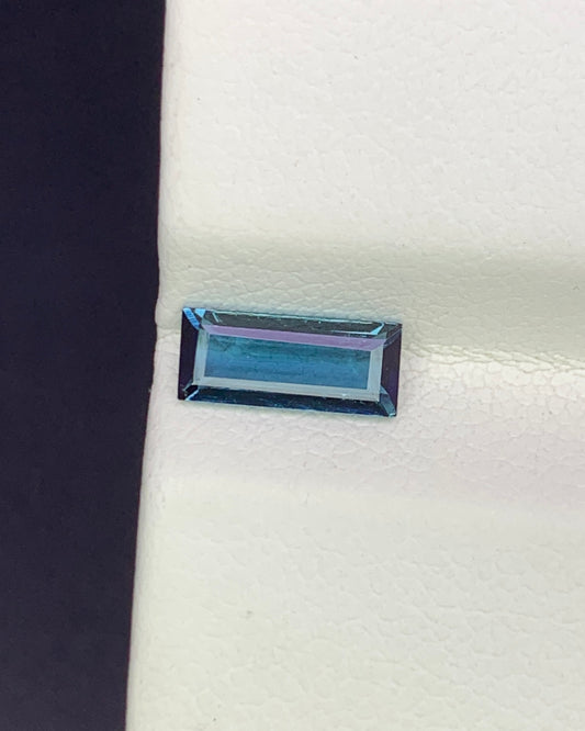 Natural Blue Tourmaline 0.70 Carat 8.3x3.5 MM Baguette Shape Faceted Gemstone