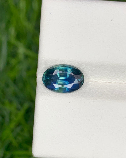 Natural Bi Color Parti Sapphire 1.72 Carat 8.8x6 MM Oval Shape Faceted Gemstone