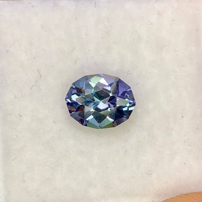 Natural Unheated Bi-Color Tanzanite 1.13 Carat 7.8x6.2 MM Fancy Shape Faceted Gemstone