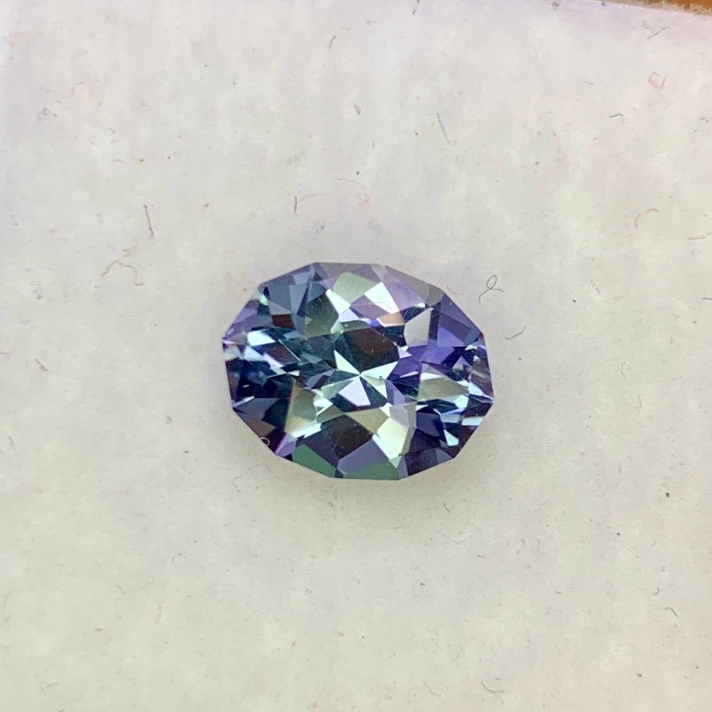 Natural Unheated Bi-Color Tanzanite 1.13 Carat 7.8x6.2 MM Fancy Shape Faceted Gemstone