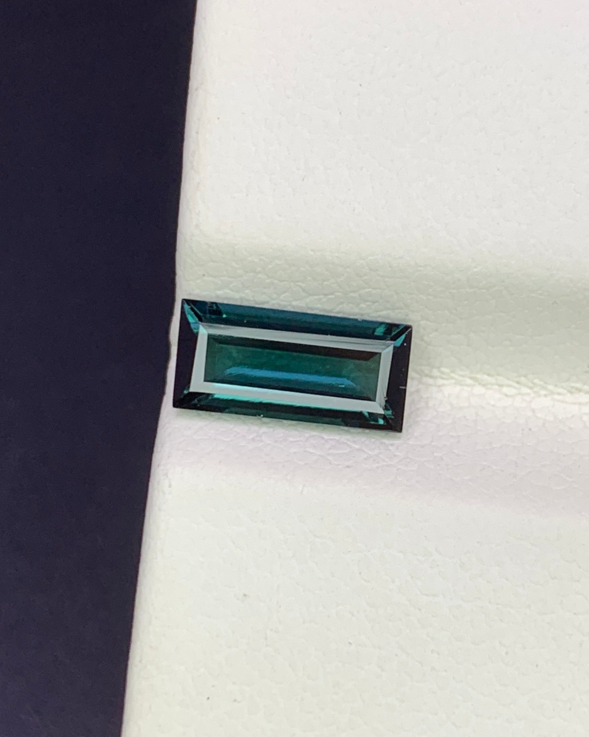 Natural Indicolite Tourmaline 1.34 Carat 9.5x4.5 MM Baguette Shape Faceted Gemstone 