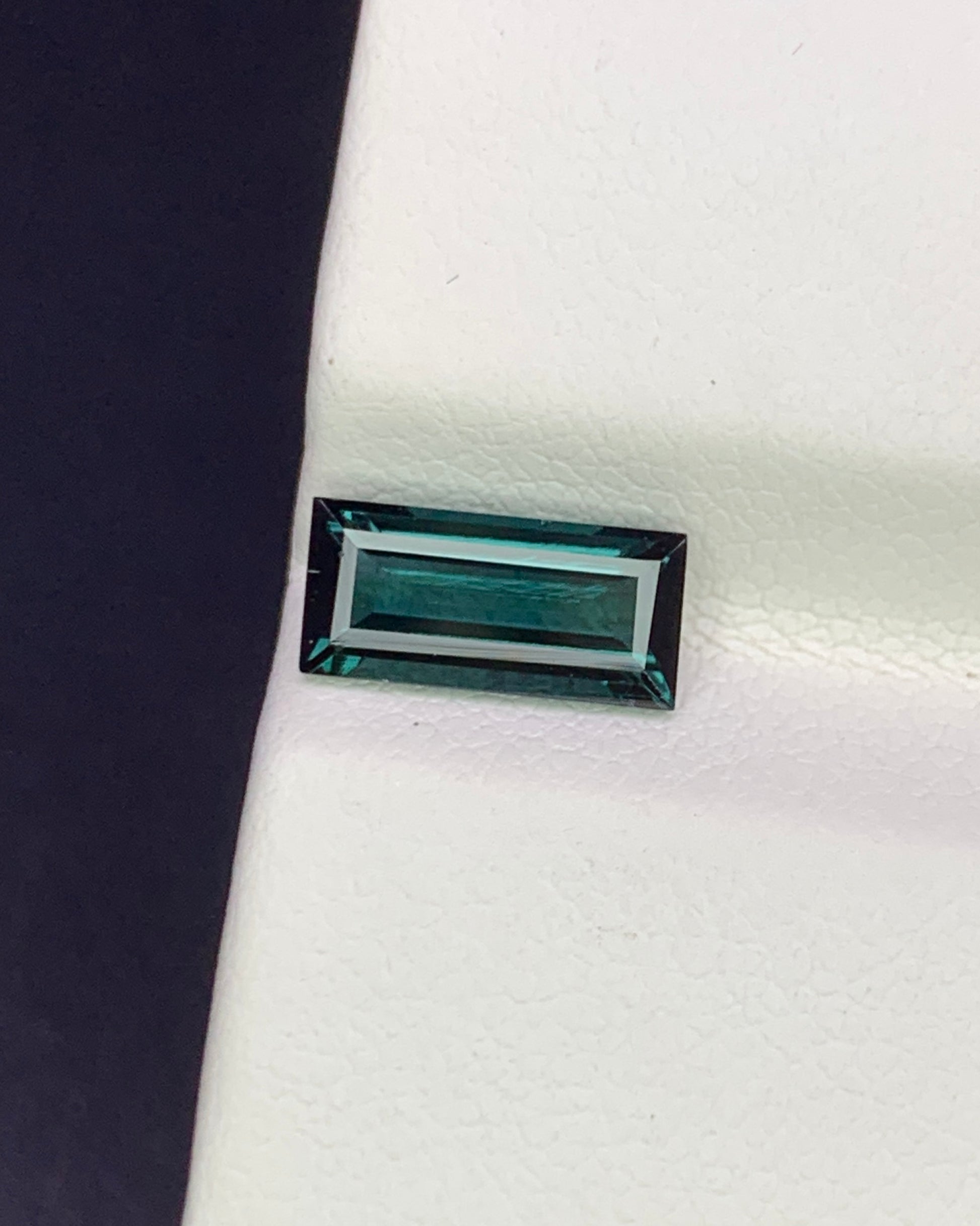 Natural Indicolite Tourmaline 1.34 Carat 9.5x4.5 MM Baguette Shape Faceted Gemstone 